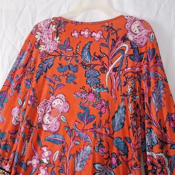 Boho Beaded, Embroidered Floral Blouse, Soft Surroundings brand, sz 16, … - Picture 12 of 15